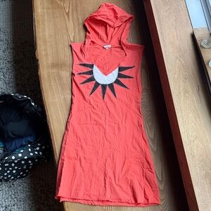 Coral Synergy Organic Clothing Sleeveless Hooded Dress